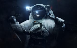 Картинка космонавт, темное пространство, исследование, dark space, astronaut