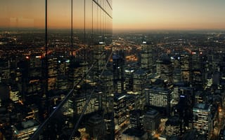 Картинка отражение, australia, melbourne, здание, высота
