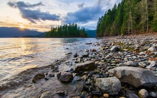 Картинка canada, harrison lake shoreline, sasquatch provincial park, british columbia, harrison hot springs