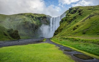 Картинка исландия, skogafoss, водопад скогафосс