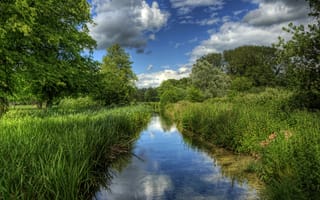 Картинка england, reflection, river, stcross, itchen, near, uk, winchester
