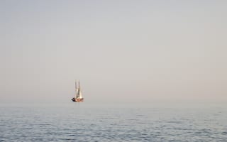 Картинка корабль, лето, море, яхта, белый парус, отдых