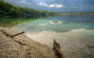 Картинка пейзаж, озеро бохинь, северная словения