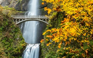 Картинка водопад, multnomah falls columbia river gorge, oregon