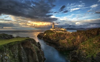 Картинка море, маяк, ирландия, графство донегол, скалы