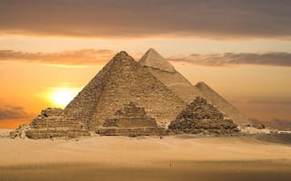 Обои пустыня, пирамиды, песок, египет
