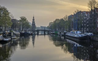 Картинка Amsterdam, столица и крупнейший город Нидерландов, Голландия, Расположен в провинции Северная Голландия, Нидерланды, Амстердам, панорама