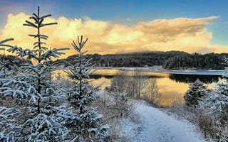 Картинка Djupadalen, Norway, закат