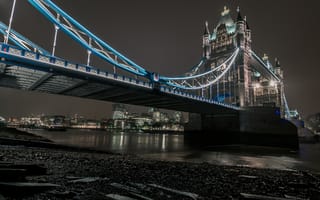 Обои ночь, Лондон, река