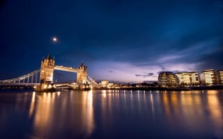 Картинка ночь, Лондон, Темза