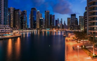 Обои Дубай, ночной город, ОАЭ