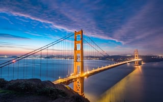 Картинка Мост Золотые Ворота, мир, городской пейзаж, Сан-Франциско, город, мост