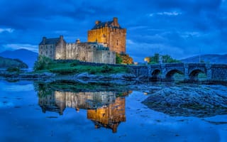 Обои Замок Эйлен Донан, Шотландия, ночь