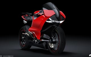 Картинка Ducati, черный, спортивный, новый, красный мотоцикл