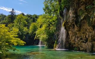 Картинка Плитвицкие озера, водопад, Национальный парк Плитвицкие озера, Croatia, Хорватия, пейзаж, Plitvice Lakes national park