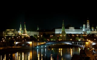 Обои Москва, Кремль, Россия, Москва река