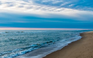 Картинка пена, песок, вода, небо, пляж, море