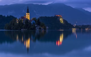 Картинка Озеро Блед, Бледское озеро, Словения, Bled Lake
