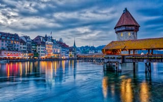 Картинка панорама, Швейцария, река Ройс