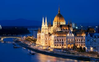 Картинка Дунай, Венгрия, Будапешт, Здание парламента