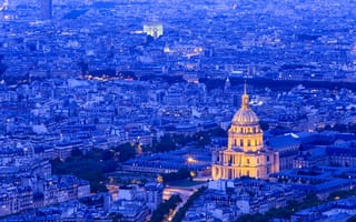 Картинка город, ночной город, Франция