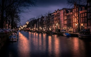 Картинка Amsterdam, Расположен в провинции Северная Голландия, Нидерланды, столица и крупнейший город Нидерландов, Голландия, панорама, Амстердам