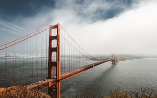 Картинка мост, туман, мост Золотые ворота, Сан-Франциско, мир