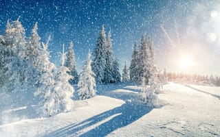 Картинка зима, сугробы, снег