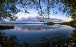 Картинка деревья, отражение, Финляндия