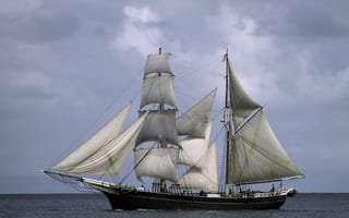 Картинка корабль, паруса, мачты