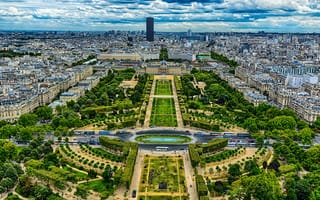 Картинка вид с эйфелевой башни, франция, париж