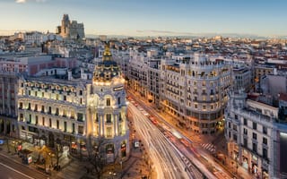 Картинка дома, Metropolis, Spain, архитектура, Madrid, дорога, город
