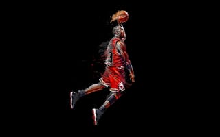 Картинка Майкл Джордан, баскетбол, художественное произведение