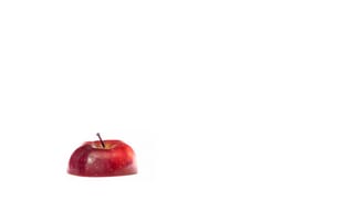 Картинка разрезанное, предметное, минимализм, в углу, фрукт, яблоко, часть, белый
