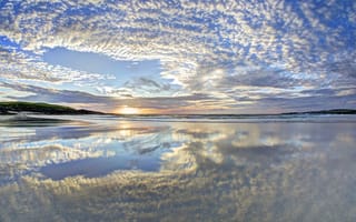 Картинка Гламорган, облака, Уэльс, Великобритания, берег, небо, море, природа, пейзаж, побережье