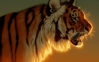 Картинка тигр, графика, животное, хищник