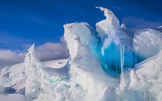 Картинка Антарктида, природа, сосульки, снег, ледник, лёд