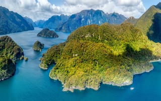Картинка Новая Зеландия, море, Южный остров, панорама