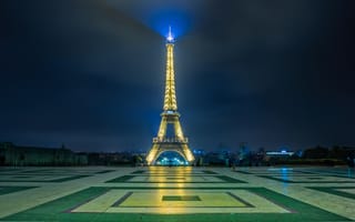 Картинка Франция, ночь, Эйфелева башня, город, Париж