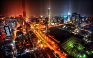 Картинка Китайская Народная Республика, магазины, ночь, улица, городской внешний вид, фонари, мегаполис, Пекин, здания, пекинский город