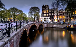 Картинка Amsterdam, Амстердам, Расположен в провинции Северная Голландия, Нидерланды, столица и крупнейший город Нидерландов, панорама, Голландия