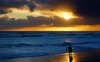 Картинка побережье, волна, облако, рассвет, солнечный свет, океан, пляж, ветровая волна, море, утро, сумрак, закат, вечер, отражение, послесвечение, пейзажи, солнце, небо, горизонт, берег, восход солнца, водоём