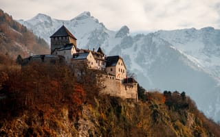 Картинка Австрия, горы, замок лихтенштейн, пейзажи