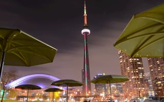 Картинка городской, город, бесплатные изображения, городской парк, Торонто, на открытом воздухе, канадский, городской пейзаж, парк развлечений, Онтарио, ориентир, современные, ночь, Канада