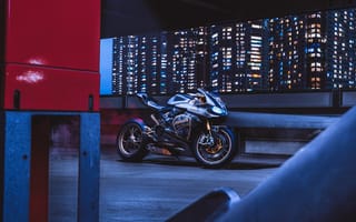 Картинка ducati 1199 panigale s, спортивный мотоцикл, здания, мотоциклы