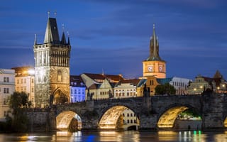 Картинка Старая башня моста, Чехия, Старый город, Прага, Карлов мост