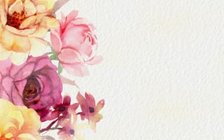 Картинка цветы, бумага, роза, живописное искусство, шаблон поздравительной открытки
