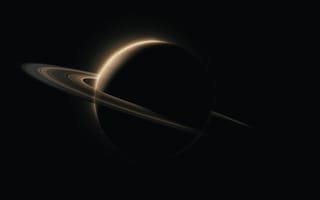 Обои планета, кольцо сатурна, космос, тьма
