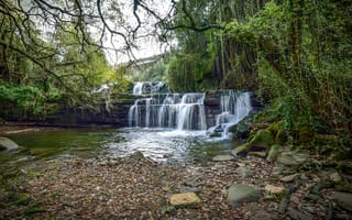 Картинка водопад скалы, поток, течение