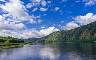 Картинка озеро, лето, вода, день, небо